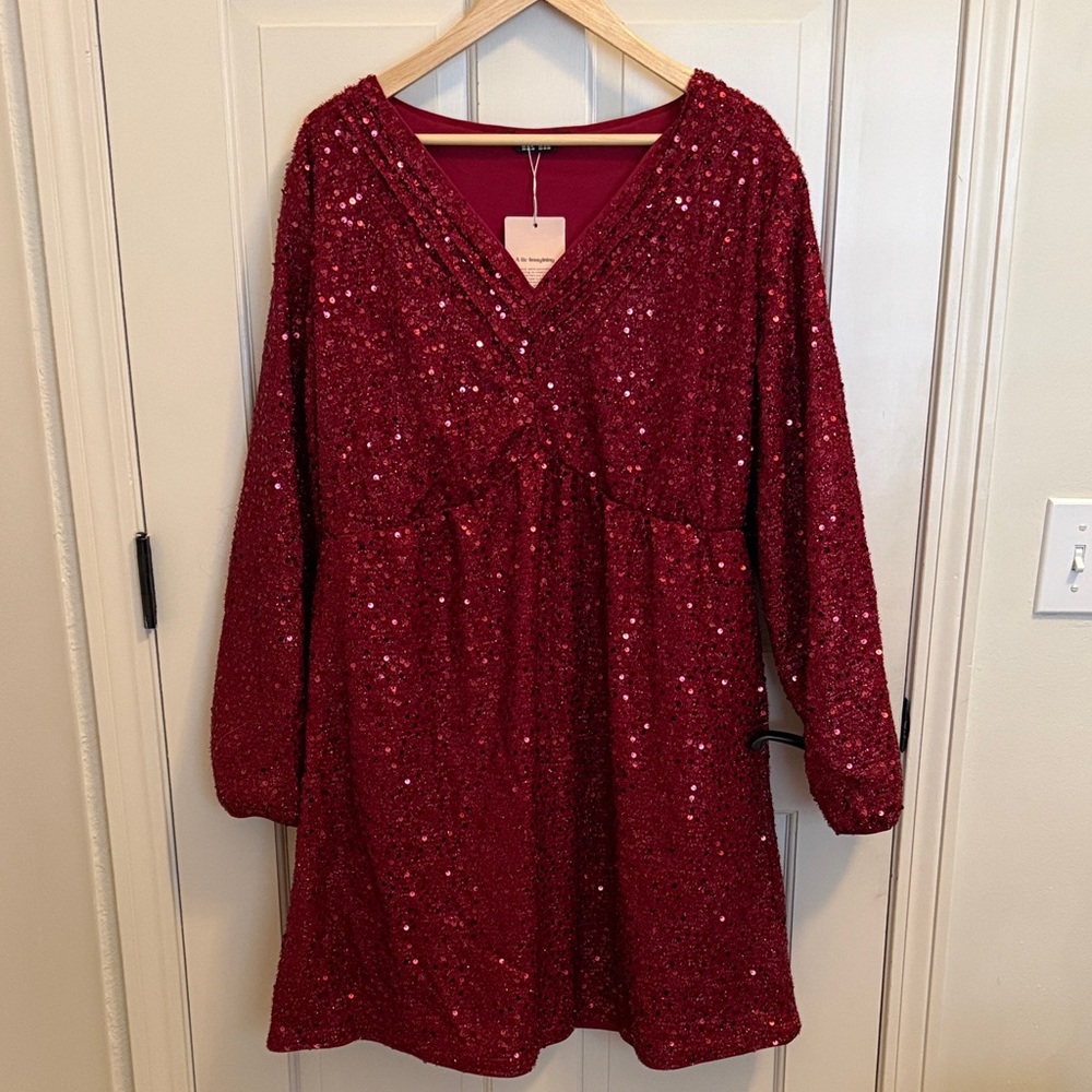 BloomChic Red Sequin Formal Dress